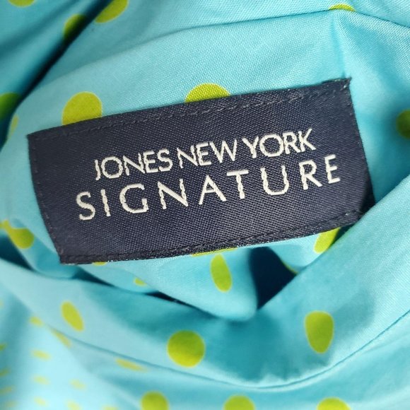 Jones New York Reversible Blue Dots Trench Coat M - Picture 11 of 13